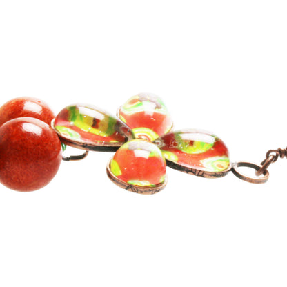 チョーカー 赤 緑 珊瑚 アベンチュリン TAMARUSAN