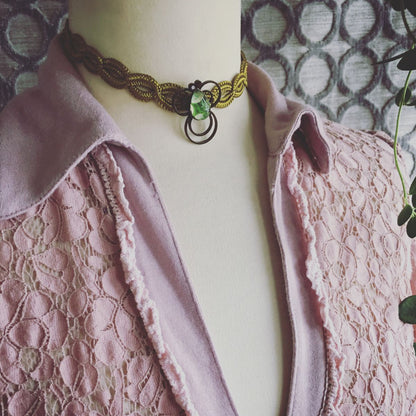 リボンチョーカー 緑 ミツバチ TAMARUSAN