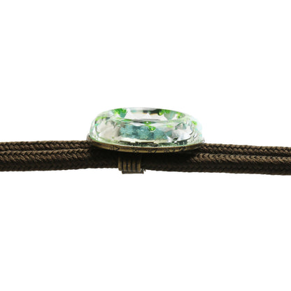 組紐ループタイ 正絹 丸 すいか 緑 ブルー TAMARUSAN