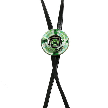 ループタイ 緑 革紐 黒 ドーナツ型 TAMARUSAN