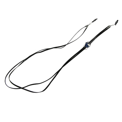 サングラス 眼鏡ストラップ 本革紐 オニキス 青 ハート 眼鏡ストラップ・チェーン