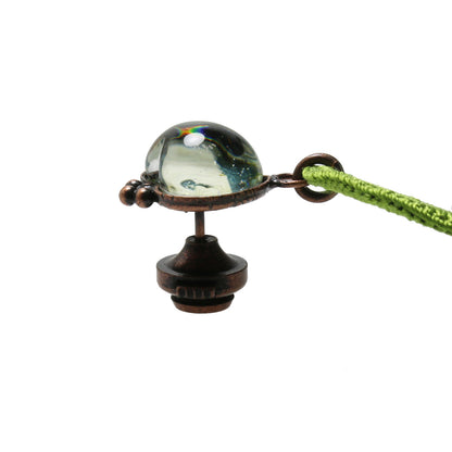 眼鏡ホルダーピンブローチ シルク糸 緑 眼鏡ホルダーブローチ