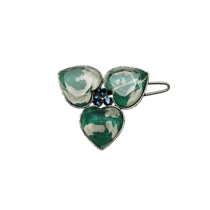 緑 パッチン留め 花 大人 TAMARUSAN