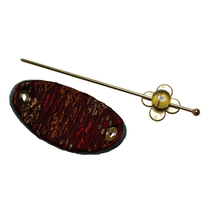 かんざしバレッタ マジェステ オレンジ 花 TAMARUSAN