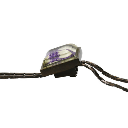 チェーンループタイ 南天の木 アメジスト 紫 ループタイ