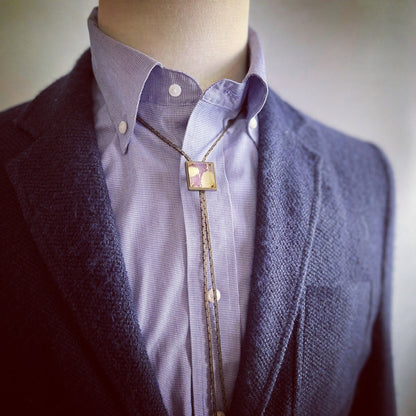 チェーンループタイ 南天の木 アメジスト 紫 ループタイ