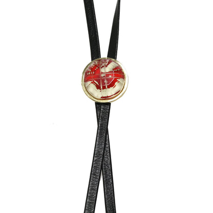 革紐 ループタイ 赤 メンズ レディース ループタイ