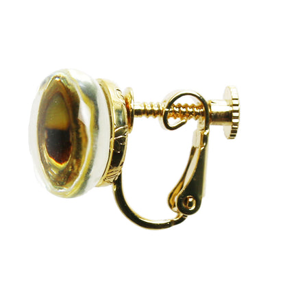 イヤリング 黄色 トラ猫 軽量 クリップ式 クリップイヤリング