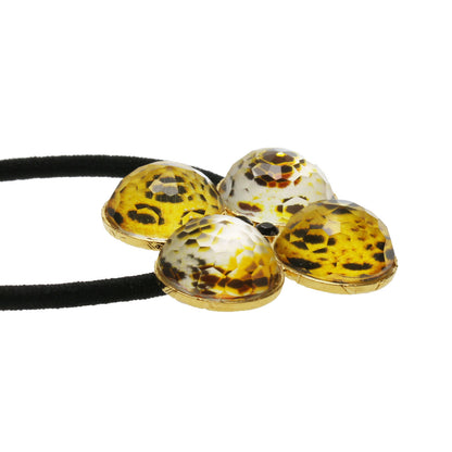 花 ヘアゴム トラ猫 チーター 黄色 24k TAMARUSAN
