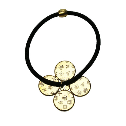 花 ヘアゴム トラ猫 チーター 黄色 24k TAMARUSAN