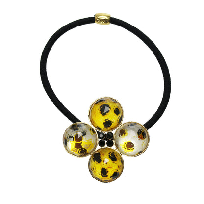 花 ヘアゴム トラ猫 チーター 黄色 24k TAMARUSAN