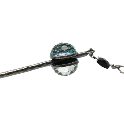 かんざし 青 トランプ オニキス 一本挿しかんざし