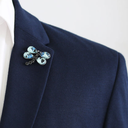 ピンブローチトンボ トランプ ブルー TAMARUSAN