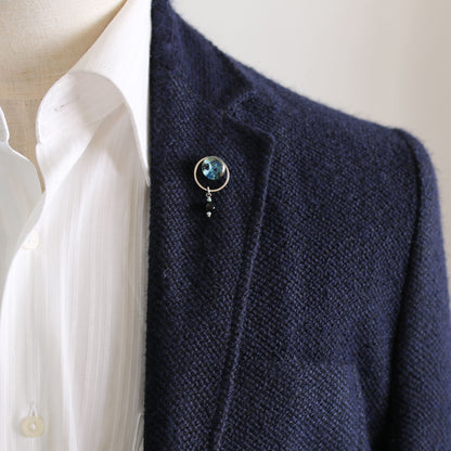 ピンブローチ 青 トランプ オニキス TAMARUSAN