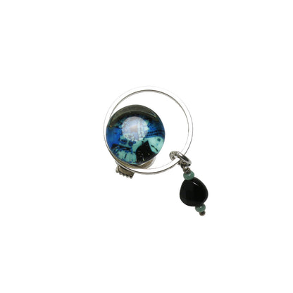 ピンブローチ 青 トランプ オニキス TAMARUSAN