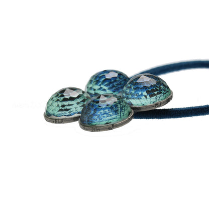 ヘアゴム 花 トランプ柄 ブルー 贈り物 TAMARUSAN