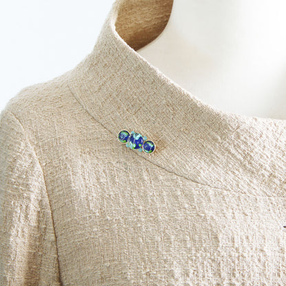 ブローチ 金 青 つるくさ 小ぶり TAMARUSAN