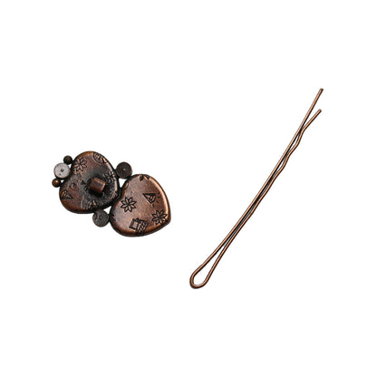 ヘアピン ハート つるくさ ゴールド アンティーク調 TAMARUSAN