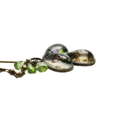 ハットピン 緑 葉っぱ ペリドット TAMARUSAN