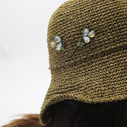 ハットピン 緑 葉っぱ ペリドット TAMARUSAN