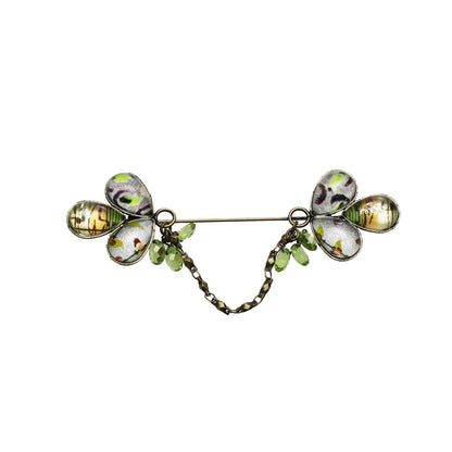 ハットピン 緑 葉っぱ ペリドット TAMARUSAN