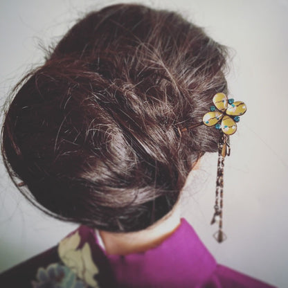 着せ替えかんざし 花 一本挿し つるくさ 金色 TAMARUSAN