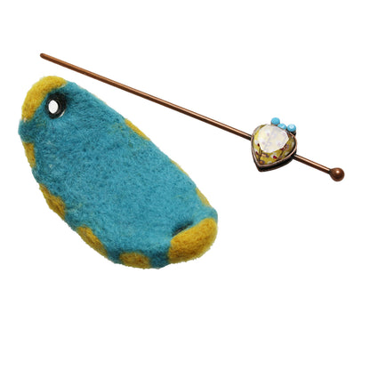 かんざしバレッタ（マジェステ） 亀甲 ハート フェルト TAMARUSAN