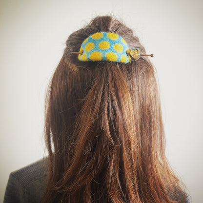 かんざしバレッタ（マジェステ） 亀甲 ハート フェルト TAMARUSAN