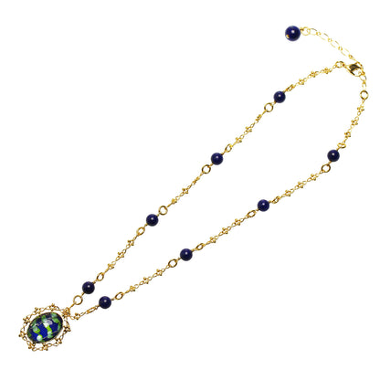 ネックレス つるくさ 金 青 ラピスラズリ TAMARUSAN