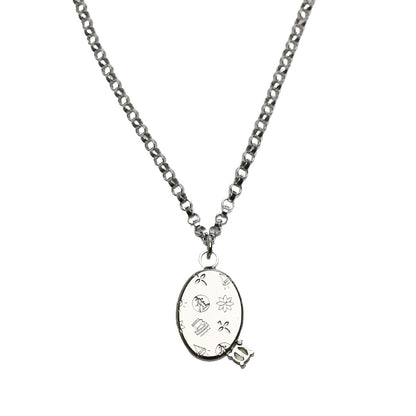 ネックレス 白 つるくさ ペリドット TAMARUSAN