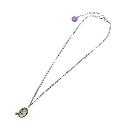 ネックレス 白 つるくさ ペリドット TAMARUSAN