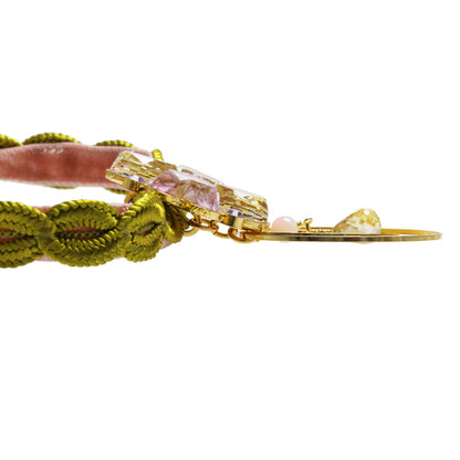 リボンチョーカー 黄緑 四つ葉 シトリン TAMARUSAN