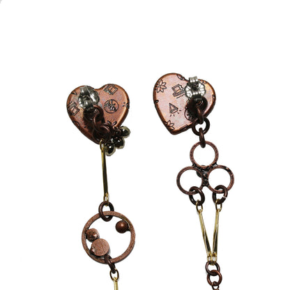 ロングピアス あさぎ色 アシンメトリー TAMARUSAN