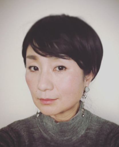 ロングピアス あさぎ色 アシンメトリー TAMARUSAN