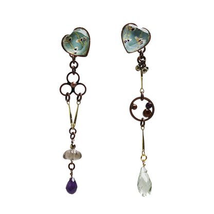 ロングピアス あさぎ色 アシンメトリー TAMARUSAN