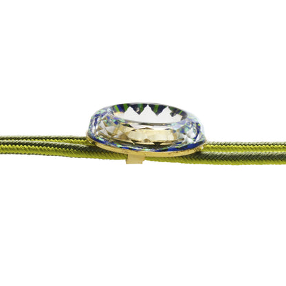 組紐ループタイ 正絹 つるくさ 青 ゴールド 男女兼用 TAMARUSAN