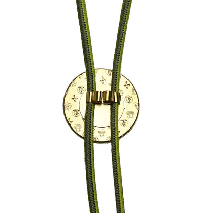 組紐ループタイ 正絹 つるくさ 青 ゴールド 男女兼用 TAMARUSAN