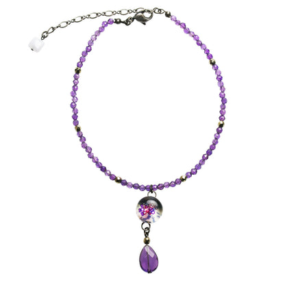 アンクレット 紫 アメジスト 梅 TAMARUSAN