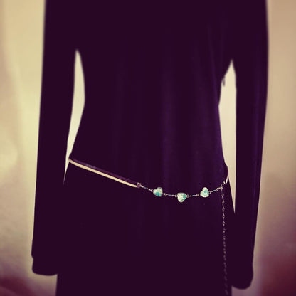 ベルト 革紐 リボン クォーツ ブルー ハート TAMARUSAN