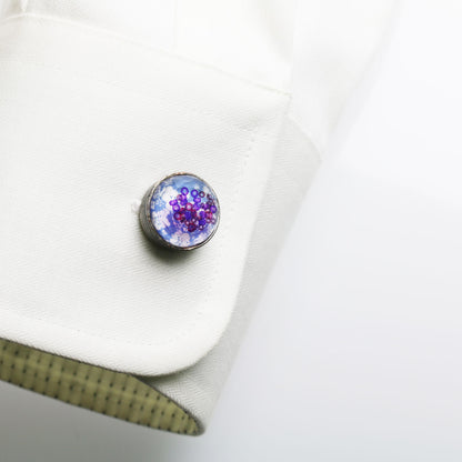 ボタンカバー カフスボタン パープル 梅 TAMARUSAN