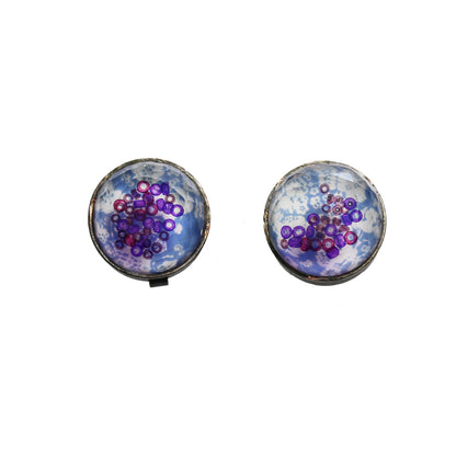 ボタンカバー カフスボタン パープル 梅 TAMARUSAN