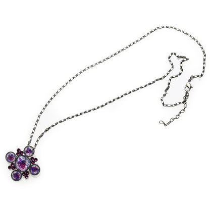 ブローチネックレス パープル 梅 花 TAMARUSAN