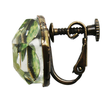 イヤリング シンプル 黄緑 樹脂 梅 TAMARUSAN