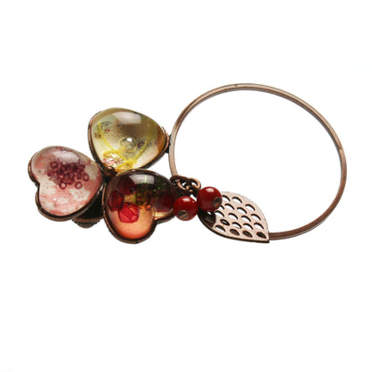 眼鏡ホルダー ピンブローチ すみれ 珊瑚 赤 （太いフレーム用） TAMARUSAN