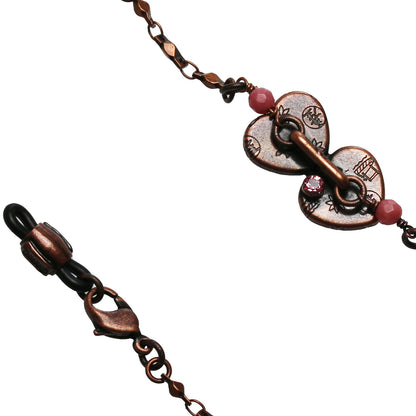 ネックレスにもなる眼鏡チェーン ハート 梅 ピンク TAMARUSAN