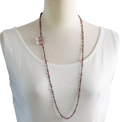 ネックレスにもなる眼鏡チェーン ハート 梅 ピンク TAMARUSAN