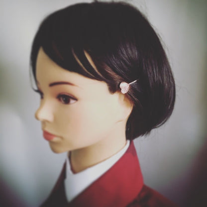 ヘアピン 梅 ピンク ハート 大人向け 高級ヘアピン