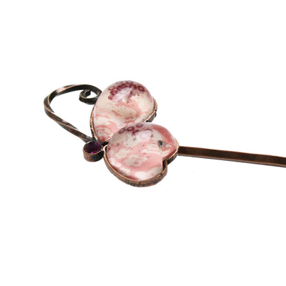 ヘアピン 片羽蝶 ピンク 福梅 和風 TAMARUSAN