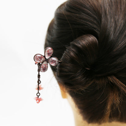 花 かんざし 福梅 ピンク 珊瑚 TAMARUSAN