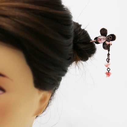 花 かんざし 福梅 ピンク 珊瑚 TAMARUSAN